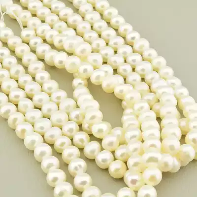 🏷️️ Намистини з перлами біла, 36 см (кульки 6 мм) F-104577