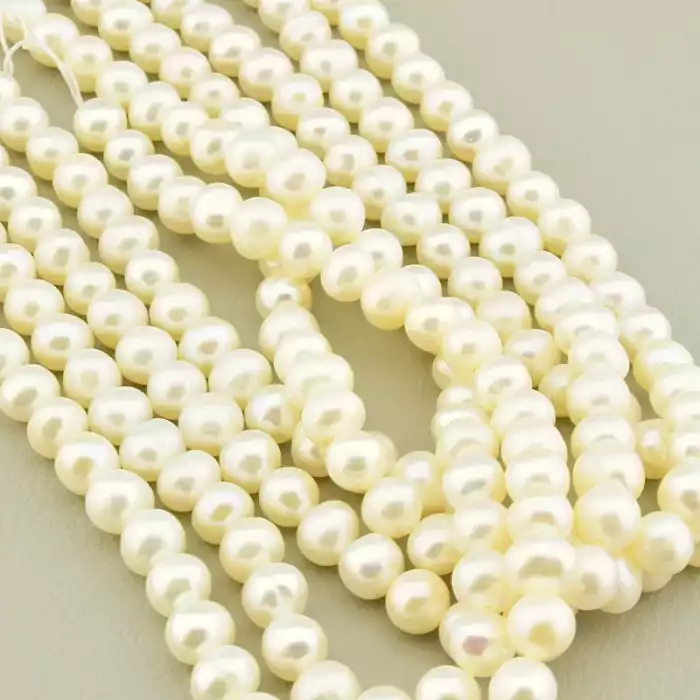 🏷️️ Нитка з перлами біла, 36 см (кульки 6 мм) ss_104577