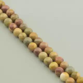 Намистини Яшма 38 см 6,5 мм на нитці (натуральне каміння, без застібки)