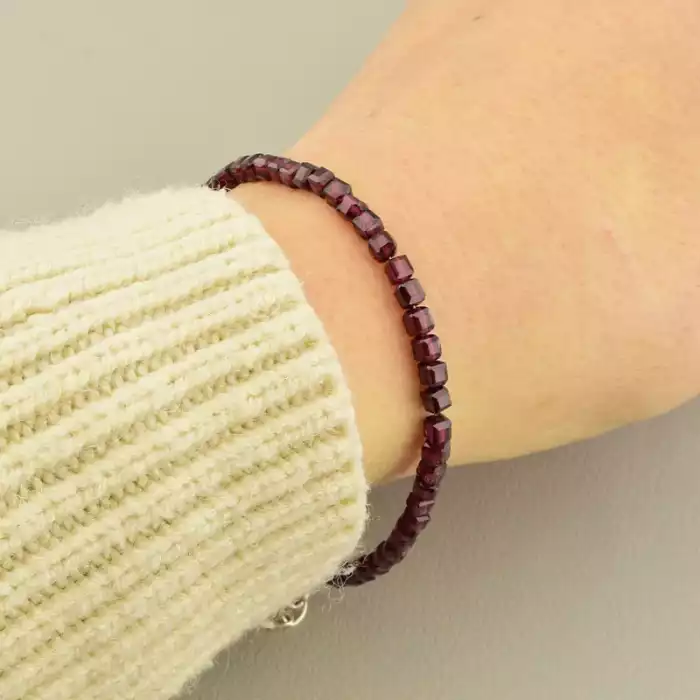 🏷️️ Браслет на карабіні Гранат 18 см F-105695