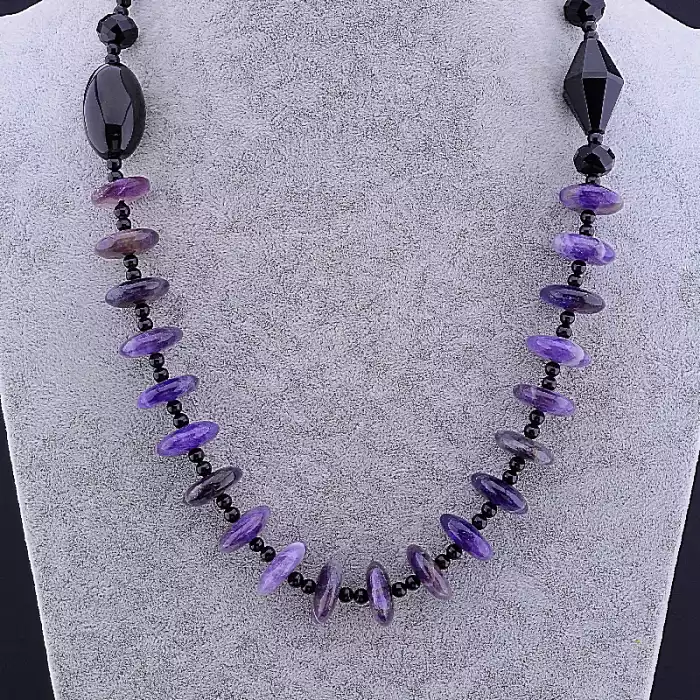 🏷️️ Намисто Аметист, Агат 67 см ss_59041