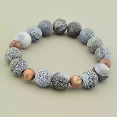 Браслет на резинці Агат, Яшма 17 см