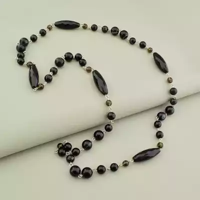 Намисто Агат, Раухтопаз 80 см