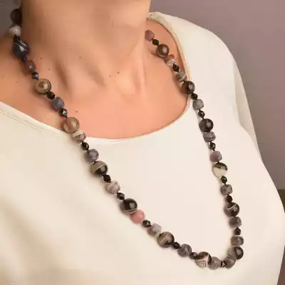 🏷️️ Намисто Агат 65 см. (срібло 925 проба) F-91113