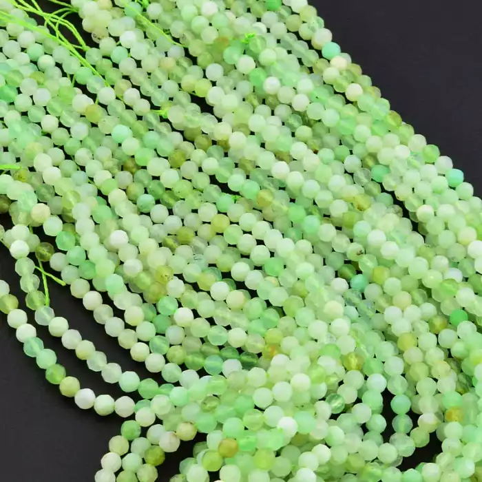 🏷️️ Намистини Хризопраз 39 см 3.3 мм. (без застібки) F-106302