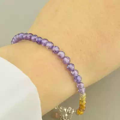 🏷️️ Браслет з карабіном Циркон 18 см. (срібло 925 проба) F-98795