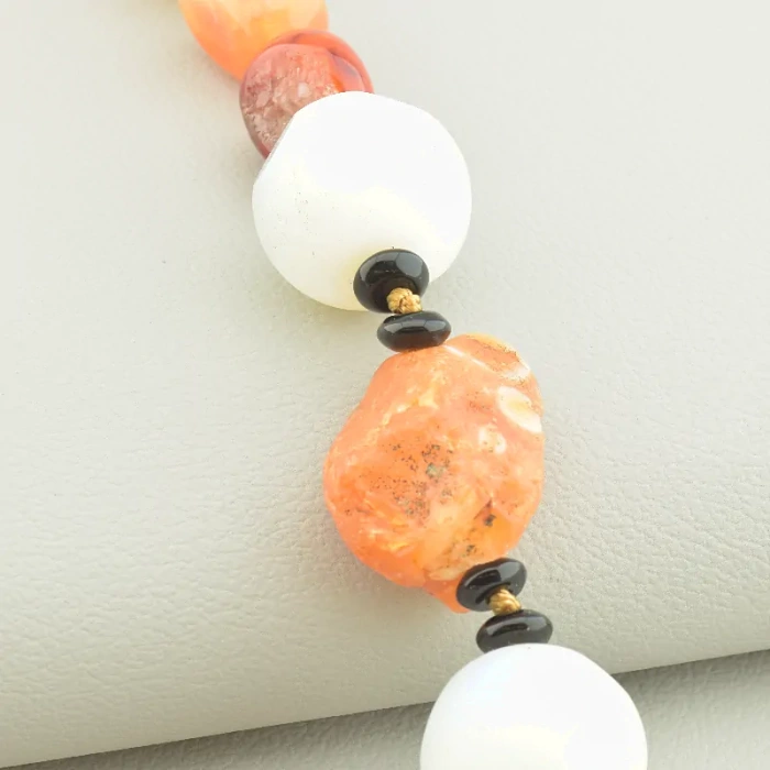 🏷️️ Намисто Сердолік, Місячний камінь 57 см. ss_99297