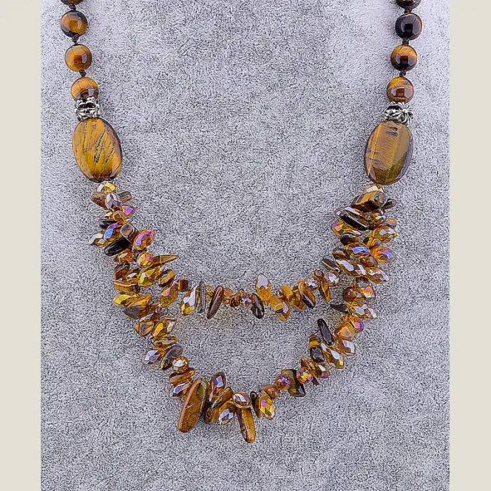 🏷️️ Намисто Тигрове око 52 см ss_12124