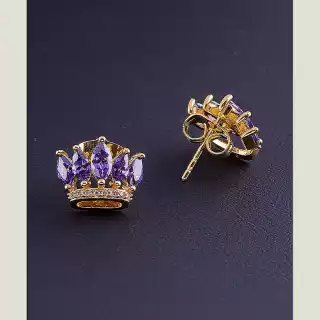 Сережки пусети Xuping Фіаніт (позолота 18к)