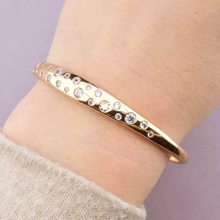 🏷️️ Браслет шарнірний Xuping Фіаніт (позолота 18к) ss_63139