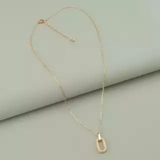 Підвіска Saiya Фіаніт 40 см (позолота 18к рожева)