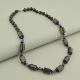 Намисто Агат, Раухтопаз, Аметист 49 см.