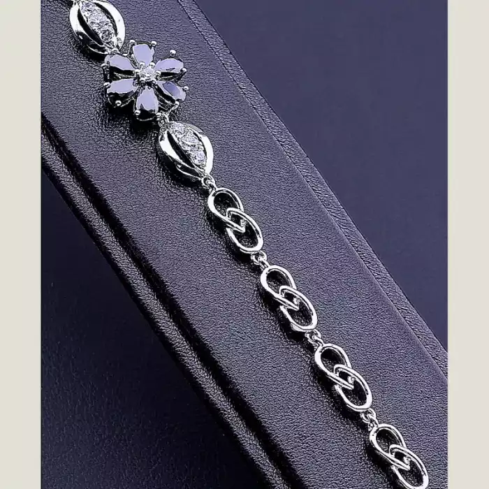 🏷️️ Браслет складний Xuping Фіаніт 17 см (родій) ss_77063