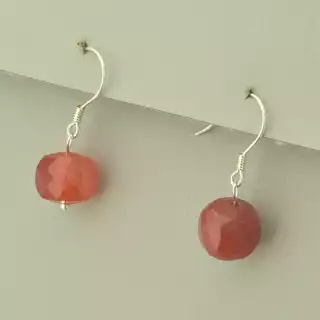 Сережки петля Сердолик (срібло 925 проба)