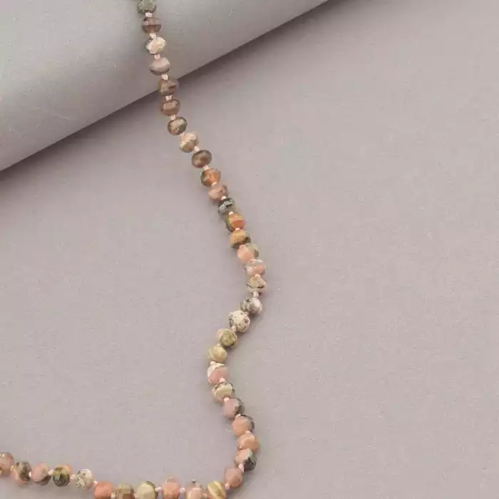 🏷️️ Намисто Родохрозит срібло (925 проба) 46 см. ss_94688