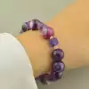 🏷️️ Браслет резинка Агат, Аметист 17 см. F-102280