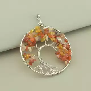 Кулон дерево Сердолік 60x50мм.