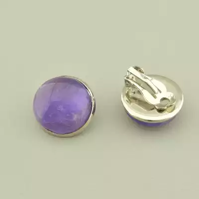 🏷️️ Сережки круглі кліпси Аметист 18х18 F-102903