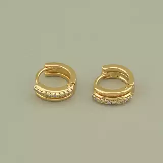 Сережки кільця для повсякденного носіння Xuping Фіаніт (позолота 18к)