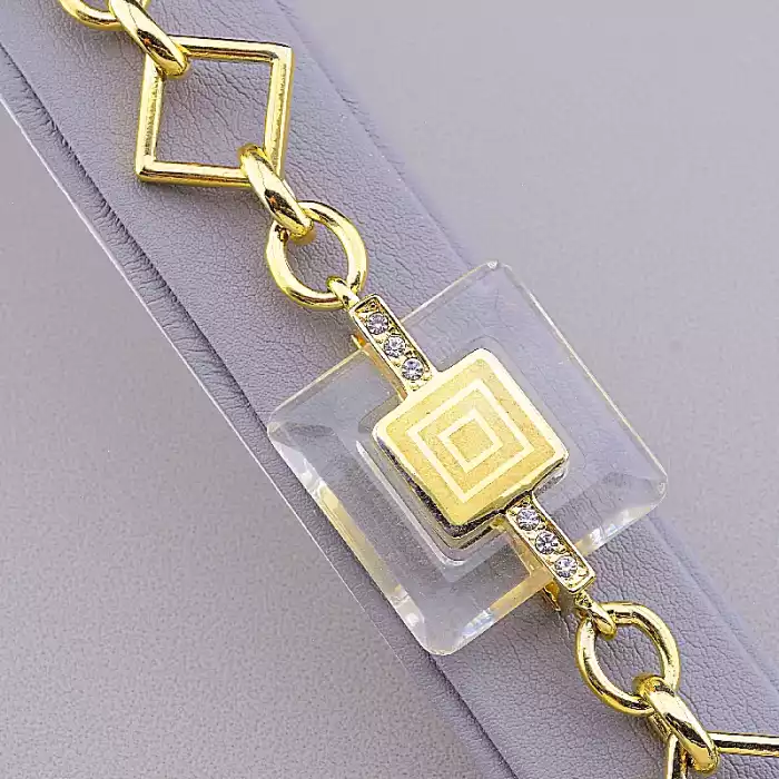 🏷️️ Браслет з карабіном Abella Сrystal 20 см ss_80292