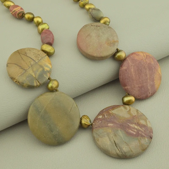 🏷️️ Намисто Яшма 46 см ss_69622