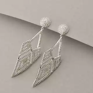 Сережки пусети Xuping Фіаніт (родій)