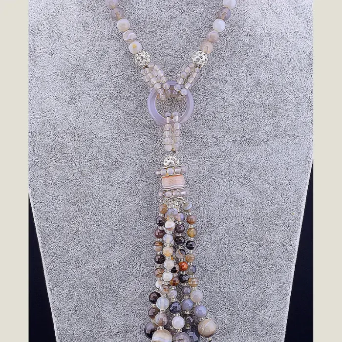 🏷️️ Намисто Агат 95 см ss_10133