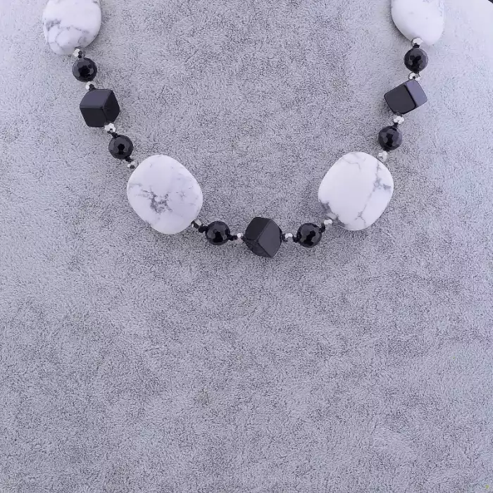 🏷️️ Намисто Кахолонг, Агат 46 см ss_59242