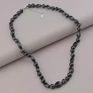 Намисто Агат, Чеський кришталь 50 см.