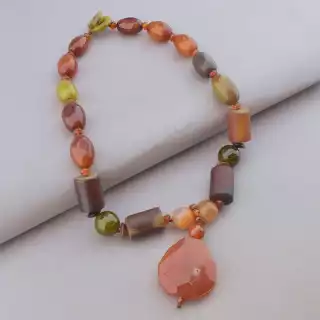 Намисто Агат, Сердолік 47 см.