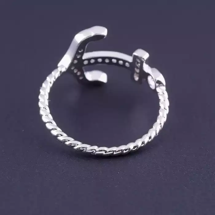 🏷️️ Каблучка якір Фіаніт Xuping (родій) ss_48966