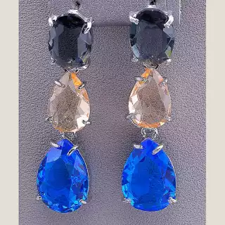 Сережки пусети Juleeze Фіаніт (родій)