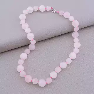 Намисто Рожевий кварц 44 см