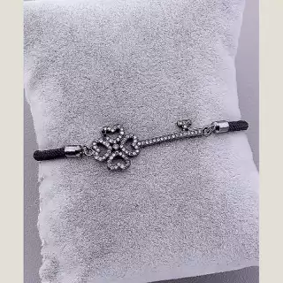 Браслет регульований Фіаніт 17 см хром