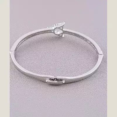 🏷️️ Браслет складний Фіаніт (родій) (позолота 18к) F-40133