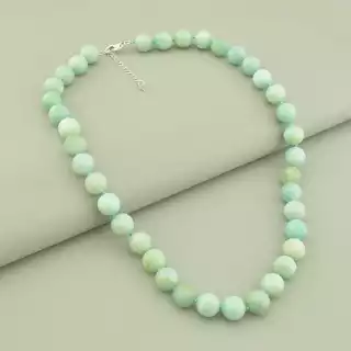 Намисто Амазоніт (cрібло 925 проба) 46 см.