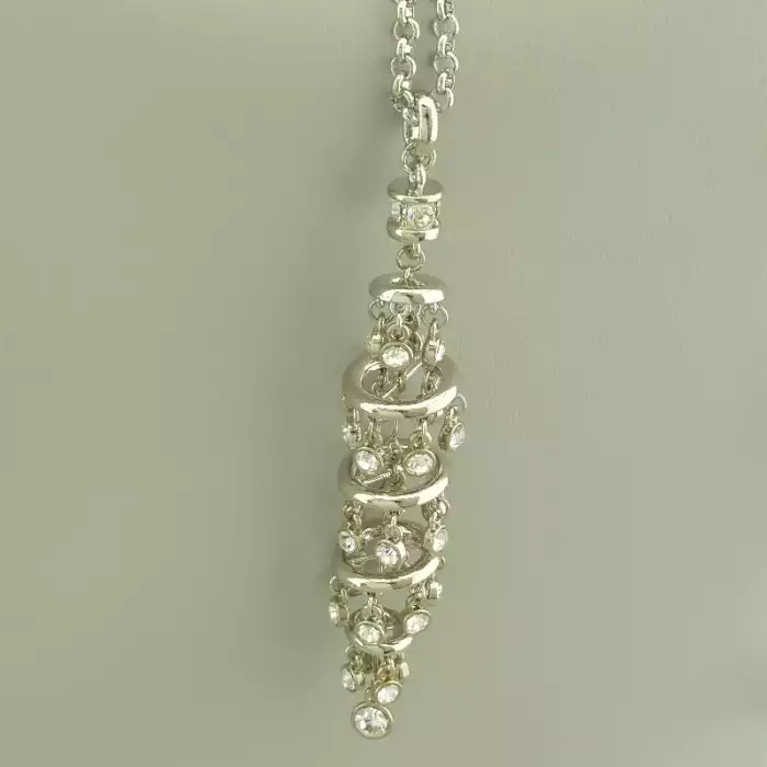 🏷️️ Підвіска+Сережки Фіаніт 40 см. ss_102695