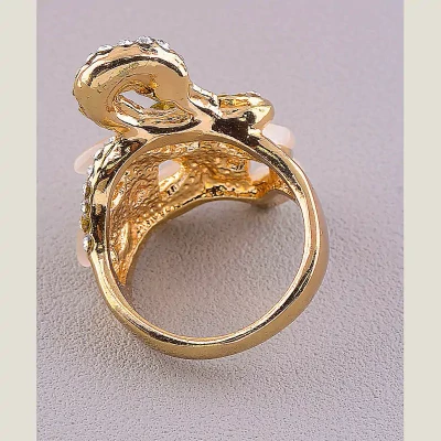 Каблучка лебідь Сrystal (позолота 18к)