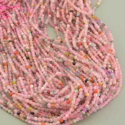 🏷️️ Намистини Самоцвіти 39 см. 2 мм. на нитці (натуральне каміння, без застібки) F-103006