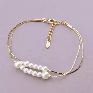 Браслет з карабіном Xuping Майорка 17 см. (позолота 18к)