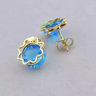 Сережки пусети Xuping Фіаніт (позолота 18к)