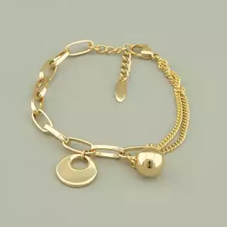 Браслет з карабіном Xuping 17 см. (позолота 18к)