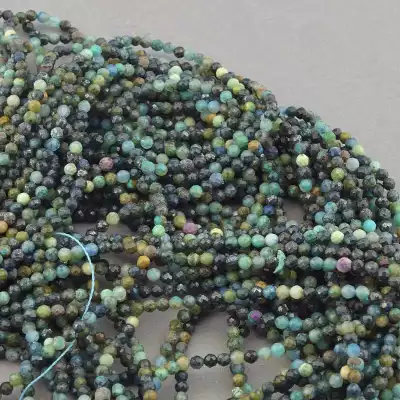 🏷️️ Намистини Хрізоколла 40 см 2 мм (натуральне каміння, без застібки) F-57462