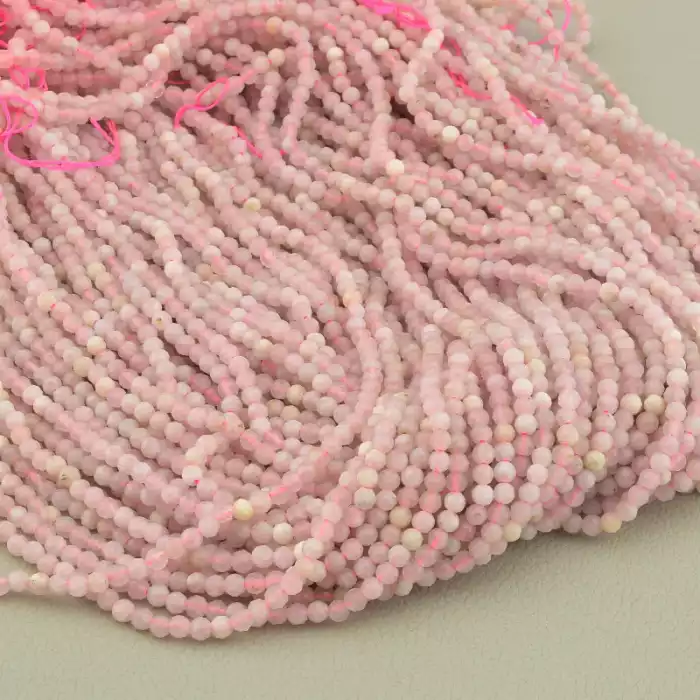 🏷️️ Нитка Рожевий кварц 39 см. 3 мм. (без застібки) ss_104372