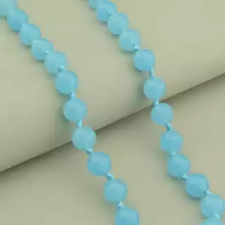 Намиста та браслет Агат (46 см, карабін, бірюзовий, срібний, сталь)