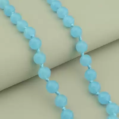 🏷️️ Намиста та браслет Агат (46 см, карабін, бірюзовий, срібний, сталь) F-105080