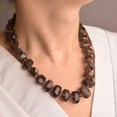 🏷️️ Намисто Раухтопаз під сорочку з коміром 44 см F-105597