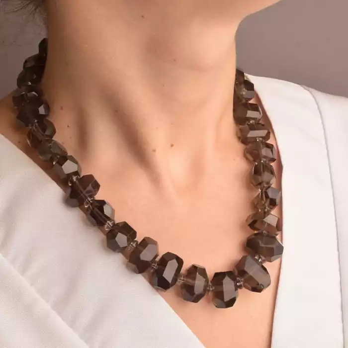 🏷️️ Намисто Раухтопаз 44 см ss_105597