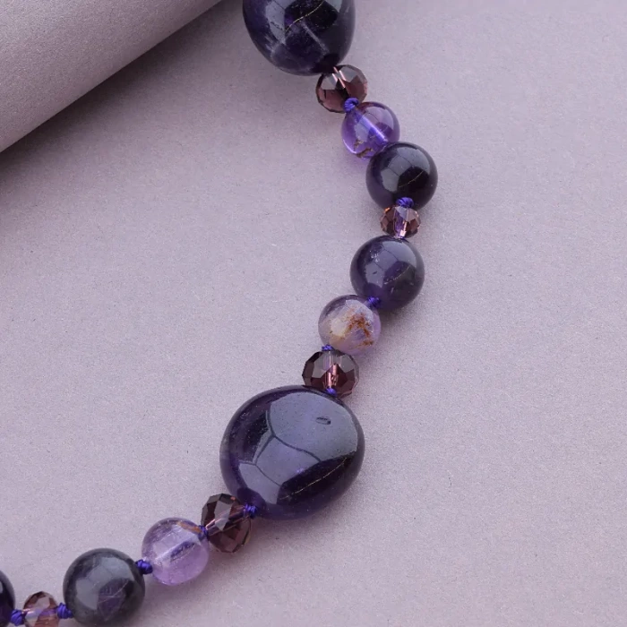 🏷️️ Намисто Аметист, Чеський кришталь 58 см. ss_91015