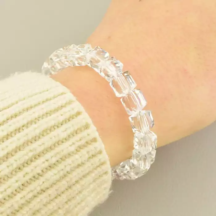 🏷️️ Браслет на резинці Чеський кришталь 17 см F-105897